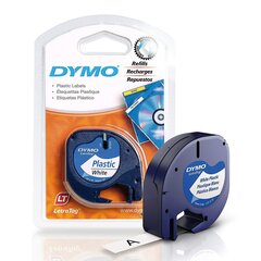 DYMO LetraTag Plastiklint 12mm x 4m must valgel (S0721560 S0721660) – 10 tk. - hind ja info | Printeritarvikud | kaup24.ee