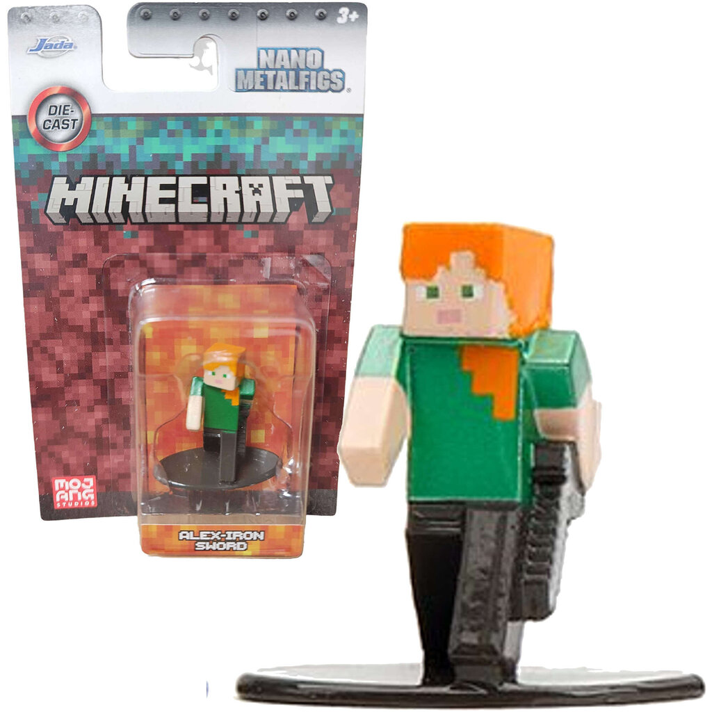 Minecraft metallist kogumisfiguur Alex koos raudse mõõgaga Nano Metalfigs 4 cm Jada цена и информация | Fännitooted mänguritele | kaup24.ee