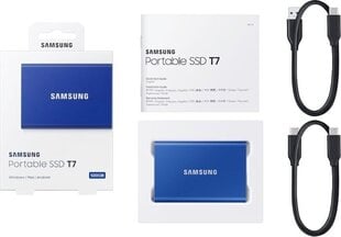 Samsung Portable SSD T7 2000 GB синий цена и информация | Жёсткие диски (SSD, HDD) | kaup24.ee