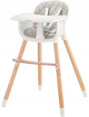 Детский стульчик Kinderkraft Sienna, Белый/Серый цена и информация | Стульчики для кормления | kaup24.ee