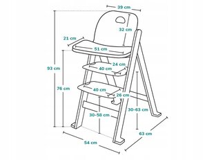 Стульчик для кормления Lionel Floris, серый цена и информация | Стульчики для кормления | kaup24.ee