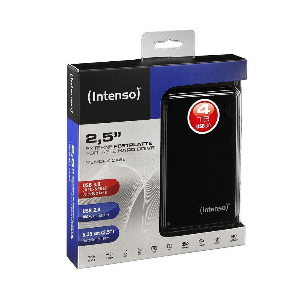 External HDD|INTENSO|Memory Case|4TB|USB 3.0|Colour Black|6021512 цена и информация | Välised kõvakettad (SSD, HDD) | kaup24.ee