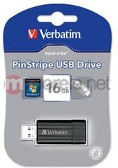 Verbatim PinStripe 16 GB, USB 2.0 цена и информация | USB накопители | kaup24.ee