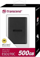 Transcend TS500GESD270C цена и информация | Жёсткие диски (SSD, HDD) | kaup24.ee