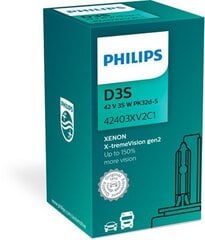 Автомобильная ксеноновая лампа Philips Xenon X-tremeVision D3S +150%, 4800k цена и информация | Автомобильная ксеноновая лампа D2R 6000К (Китай) | kaup24.ee