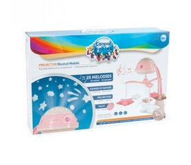 Muusikaline karussell projektori ja pehmete mänguasjadega Canpol Babies 3in1, roosa, 75/100 цена и информация | Игрушки для малышей | kaup24.ee