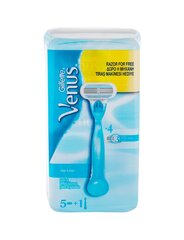 Raseerija naistele Gillette Venus Razor 1 tk + 5 vahetustera цена и информация | Косметика и средства для бритья | kaup24.ee