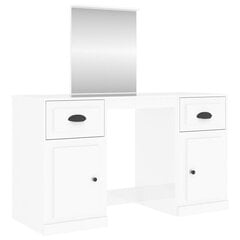 peegliga tualettlaud, kõrgläikega valge, 130x50x132,5 cm цена и информация | Туалетные столики | kaup24.ee