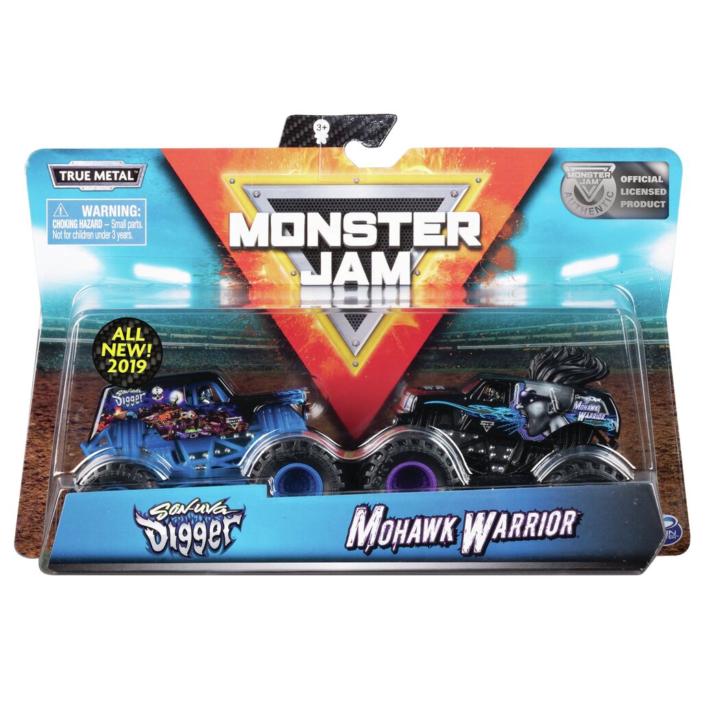 Maastur Monster Jam 1:64, kaks pakendis, 6044943 hind ja info | Poiste mänguasjad | kaup24.ee