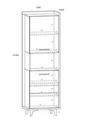 Riiul Meblocross Box 07 2D, tumepruun/valge hind ja info | Riiulid | kaup24.ee