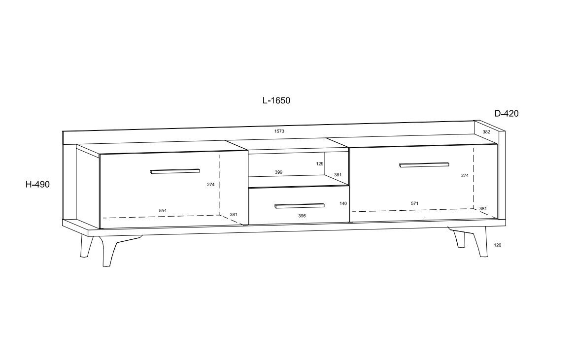 TV-laud Meblocross Box 09 2D1S, pruun/valge hind ja info | TV alused | kaup24.ee