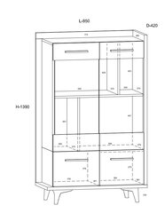 Витрина Meblocross Box 12 2D, светло-коричневая/белая цена и информация | Витрины, серванты | kaup24.ee