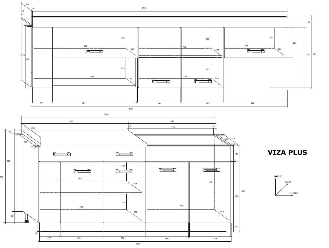 Köögikappide komplekt Viza Plus, helepruun/valge цена и информация | Köögimööbli komplektid | kaup24.ee