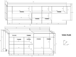 Köögikappide komplekt Viza Plus, helepruun hind ja info | Köögimööbli komplektid | kaup24.ee