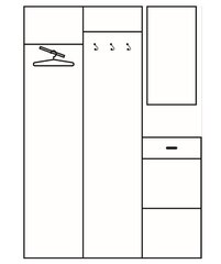 Комплект мебели для прихожей IV, коричневый/кремовый цена и информация | Комплекты в прихожую | kaup24.ee