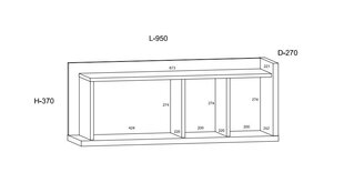 Подвесная полка Meblocross Box 04, коричневая/черная цена и информация | Полки | kaup24.ee
