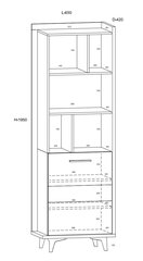 Riiul Meblocross Box 06 1D, helepruun/valge hind ja info | Riiulid | kaup24.ee