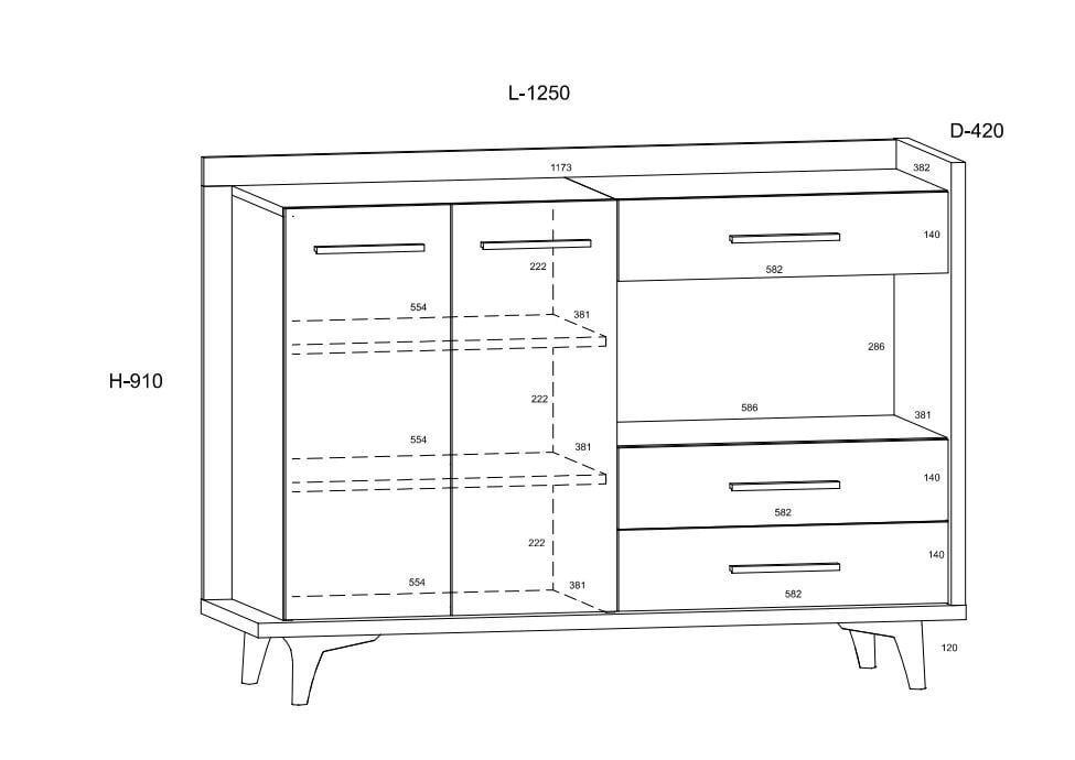 Kummut Meblocross Box 02 2D3S, tumepruun/valge hind ja info | Kummutid | kaup24.ee