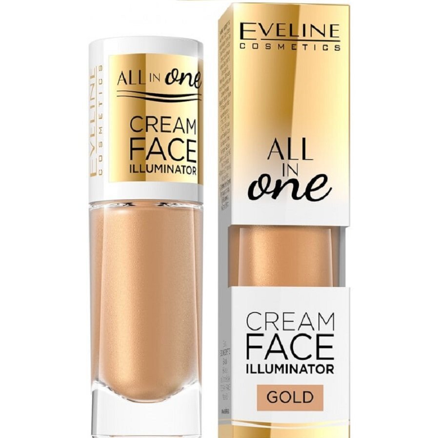 Kreemjas põsepuna Eveline All In One Cream Face Illuminator Gold 8 ml hind ja info | Päikesepuudrid, põsepunad | kaup24.ee