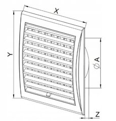 Ventilatsioonigrill valge 169x174 fi125 цена и информация | Вентиляторы для ванной | kaup24.ee