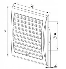 Lamellidega ventilatsioonivõre TL10 fi100 169x174 valge цена и информация | Вентиляторы для ванной | kaup24.ee