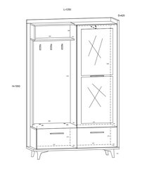 Шкаф Meblocross Box 05 3D, темно-коричневый/белый цена и информация | Комплекты в прихожую | kaup24.ee