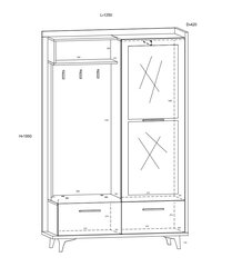 Шкаф Meblocross Box 05 3D, светло-коричневый/белый цена и информация | Комплекты в прихожую | kaup24.ee