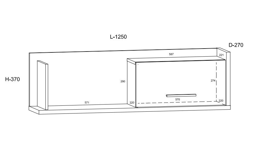 Seinariiul Meblocross Box 11, 1D, tumepruun/valge hind ja info | Riiulid | kaup24.ee