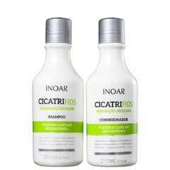 Kahjustatud juuksehooldusvahendite komplekt INOAR CicatriFios Duo Kit: šampoon 250 ml + juuksepalsam 250 ml цена и информация | Шампуни | kaup24.ee