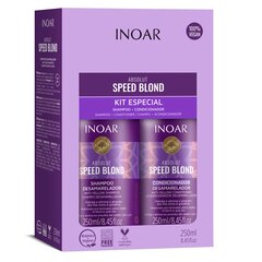 Набор для удаления желтого тона волос Inoar Speed Blond Duo Kit: шампунь 250 мл + кондиционер 250 мл цена и информация | Шампуни | kaup24.ee