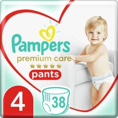 Подгузники-штанишки PAMPERS Premium Pants, Value Pack, 4 размер, 38 шт. цена и информация | Пеленки | kaup24.ee