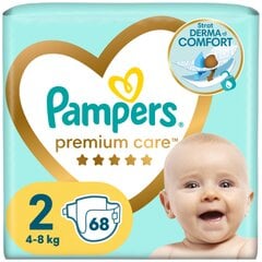 Подгузники PAMPERS Premium Care, Value Pack 2 размер 4-8 кг, 68 шт. цена и информация | Подгузники | kaup24.ee