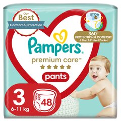 Подгузники-трусики PAMPERS Premium Pants, Value Pack, 3 размер, 48 шт. цена и информация | Подгузники | kaup24.ee