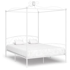 baldahhiiniga voodiraam, valge, metall, 180 x 200 cm hind ja info | Voodid | kaup24.ee