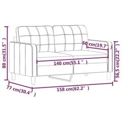 Kahekohaline diivan , 140cm, punane цена и информация | Диваны | kaup24.ee