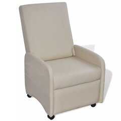Складное кресло для отдыха, искусственная кожа, бежевый цена и информация | Кресла в гостиную | kaup24.ee