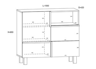 Kummut Meblocross Lars 01 1D2S, valge/pruun цена и информация | Комоды | kaup24.ee