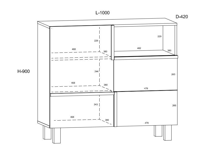 Kummut Meblocross Lars 01 1D2S, valge/tamm цена и информация | Kummutid | kaup24.ee