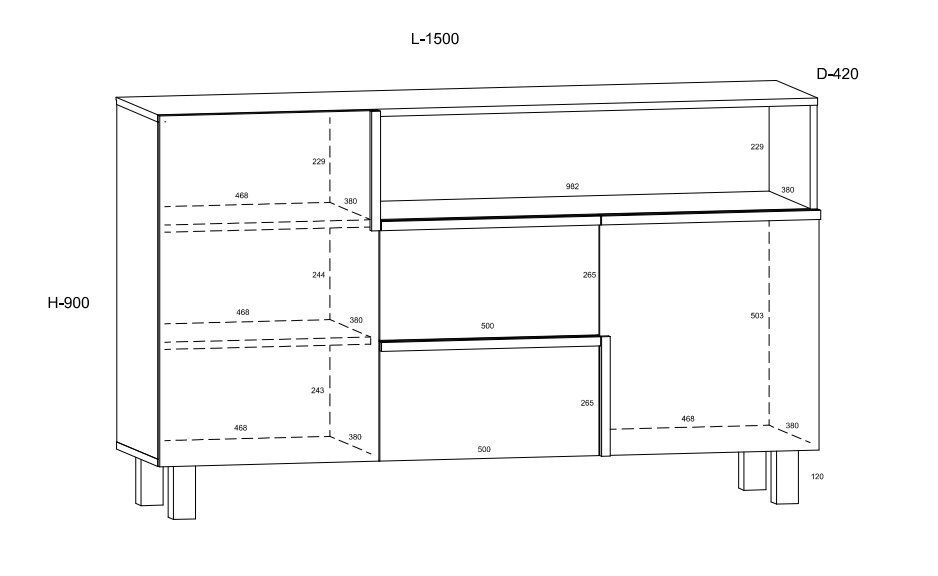 Kummut Meblocross Lars 02 2D2S, valge/pruun цена и информация | Kummutid | kaup24.ee