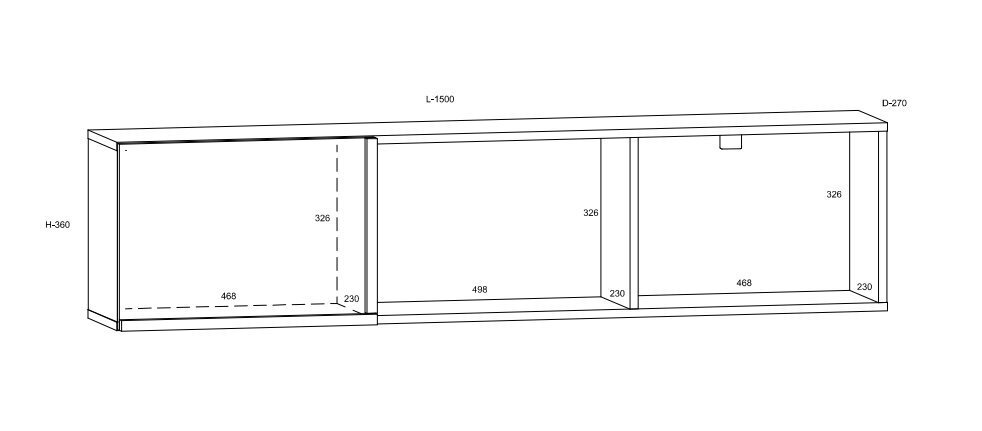 Seinariiul Meblocross Lars 05 1D, tumepruun/valge цена и информация | Riiulid | kaup24.ee