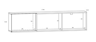 Seinariiul Meblocross Lars 05 1D, hele tamm/valge hind ja info | Riiulid | kaup24.ee