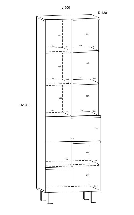 Riiul Meblocross Lars 07 3D1S, valge/tamm цена и информация | Riiulid | kaup24.ee