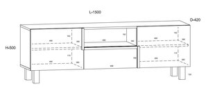 ТВ столик Meblocross Lars 09 2D1S, белый/светло-коричневый цена и информация |  Тумбы под телевизор | kaup24.ee