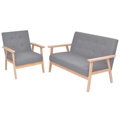 Кресло и диван в стиле ретро, серый цена и информация | Комплекты мягкой мебели | kaup24.ee