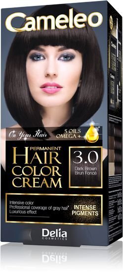 Kauapüsiv juuksevärv Delia Cameleo Omega +, 3.0 Dark Brown hind ja info | Juuksevärvid | kaup24.ee
