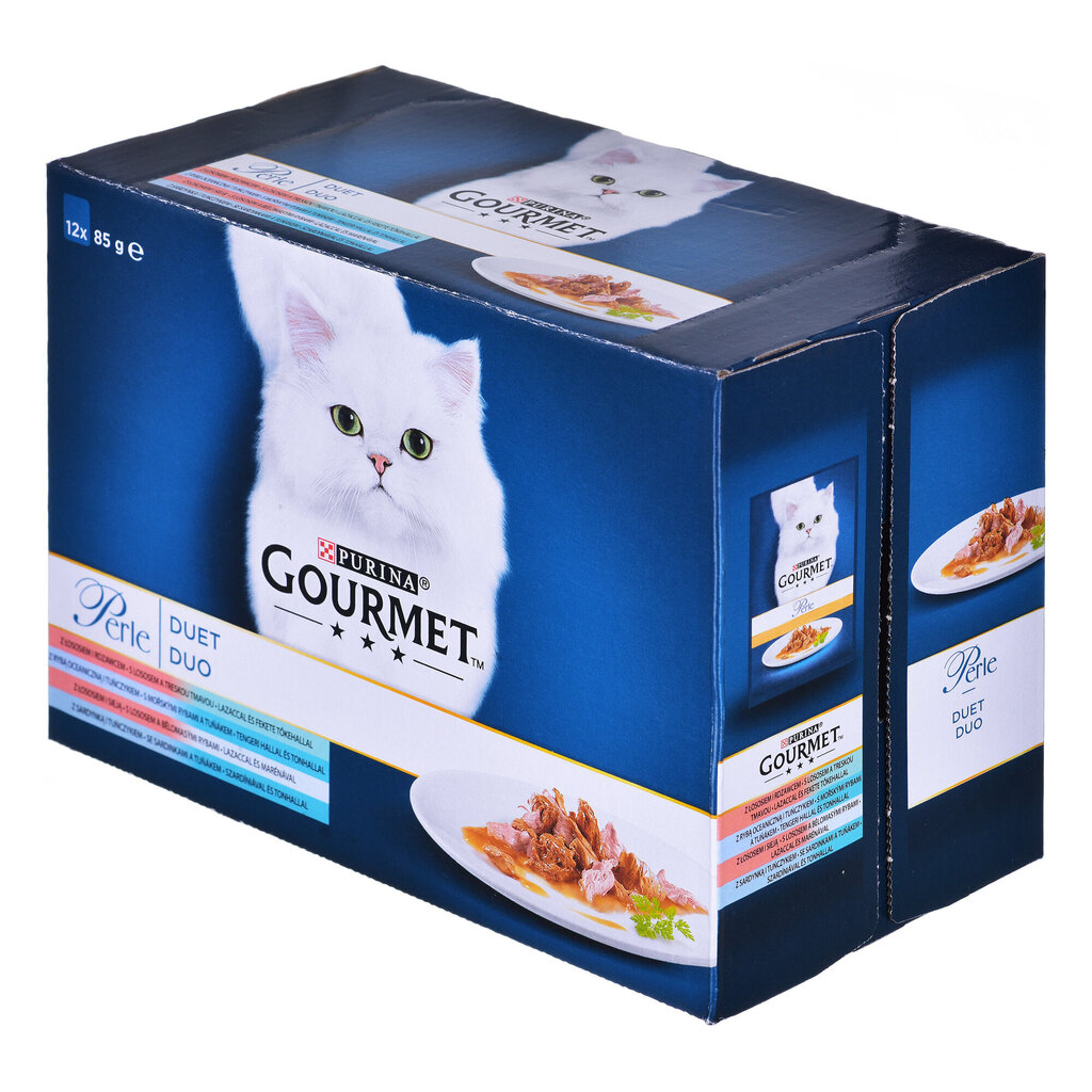 Purina Gourmet Perle Duett kalaga, 12x85 g цена и информация | Konservid kassidele | kaup24.ee