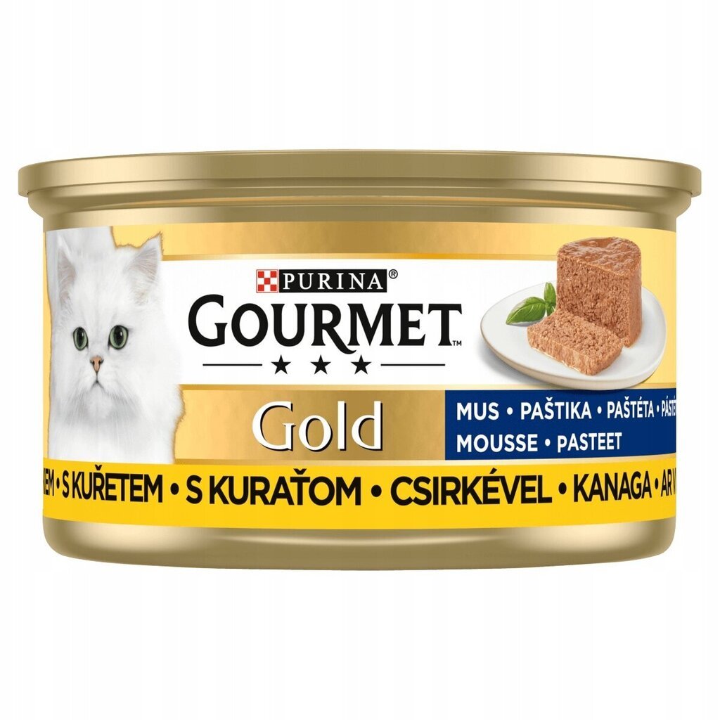 Purina Gourmet Gold pasteet kanaga, 12x85 g hind ja info | Konservid kassidele | kaup24.ee