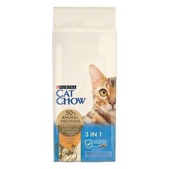 Cухой корм для кошек CAT CHOW FELINE 3 в 1 Индейка 1,5 кг цена и информация | Сухой корм для кошек | kaup24.ee