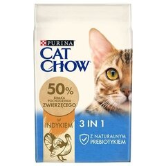 Cухой корм для кошек CAT CHOW FELINE 3 в 1 Индейка 1,5 кг цена и информация | Сухой корм для кошек | kaup24.ee