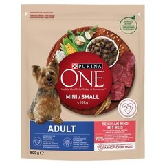 PURINA ONE MINI ADULT Влажный корм для собак Говядина с рисом 800 г цена и информация | Консервы для собак | kaup24.ee